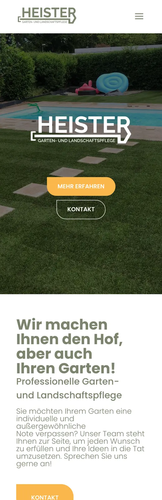 Website von Garten Heister in der Handy-Ansicht – mobil optimiert von Forestisland