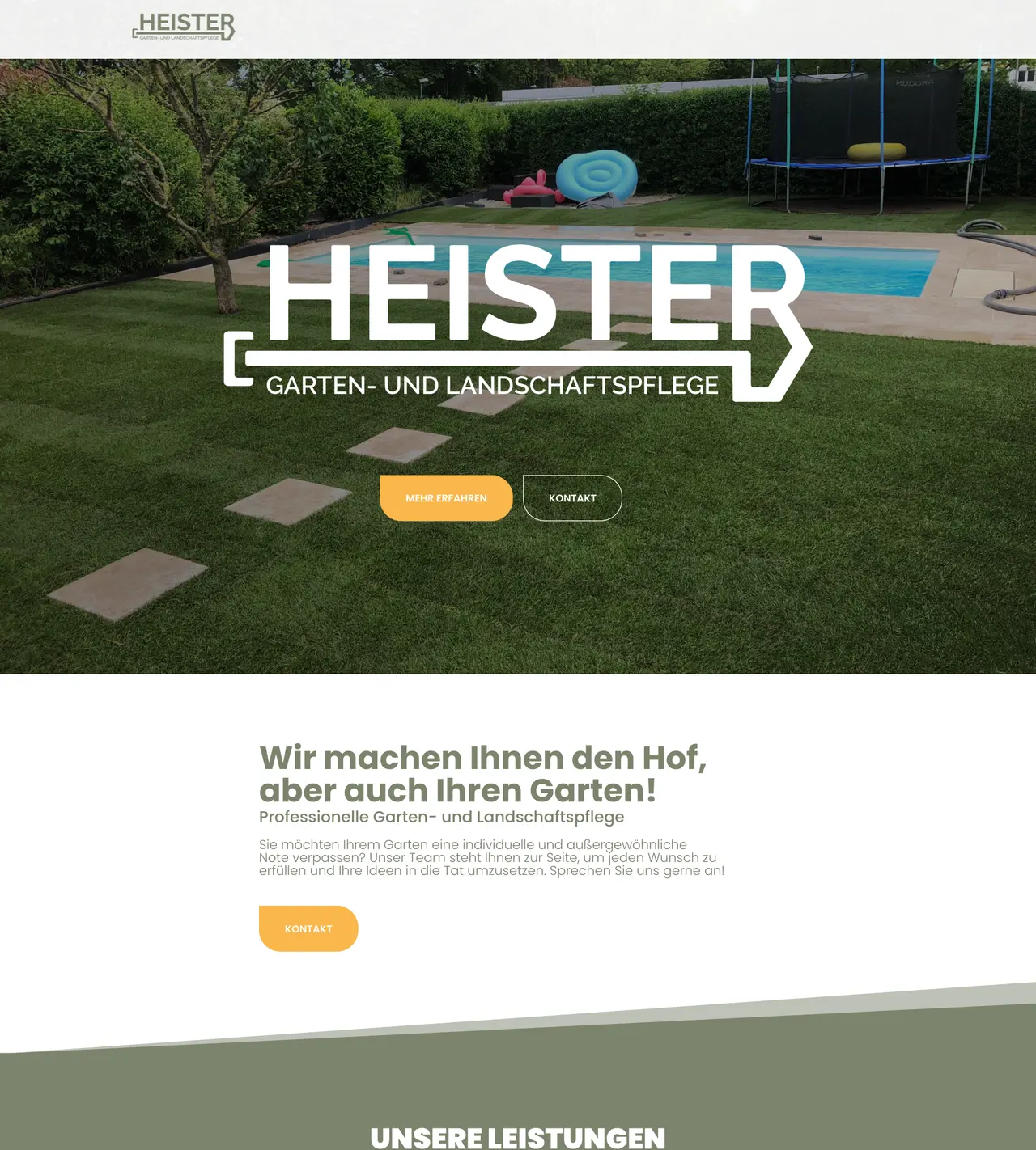 Website von Garten Heister in der Desktop-Ansicht – Webdesign von Forestisland